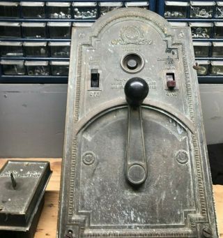 Otis Fensom Elevator Brass Metal Control Panel Antique