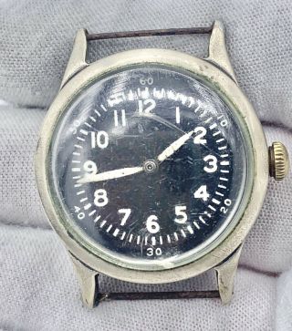 Vintage Ww2 Era Military Issue Waltham A - 11 16j Wristwatch