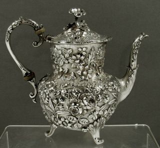 Jacobi & Jenkins Sterling Coffee Pot c1905 HAND DECORATED 4