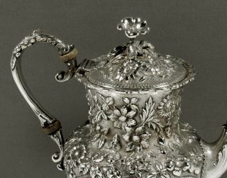Jacobi & Jenkins Sterling Coffee Pot c1905 HAND DECORATED 5