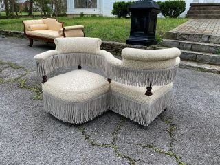 Victorian Upholstered Tete - A - Tete