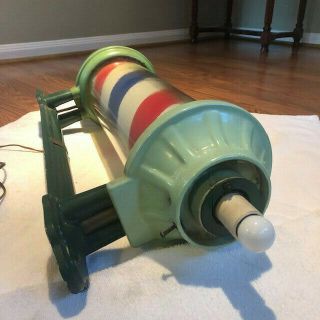 Vintage early 20th century Theo A Kochs lighted rotating barber ' s pole 4