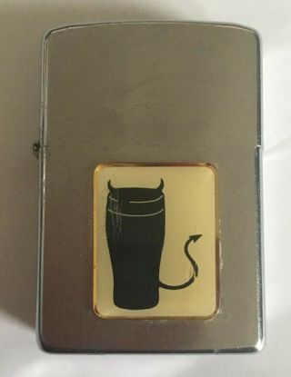 1979 Rare Vintage Zippo Lighter Devil Drink Emblem Matching Insert