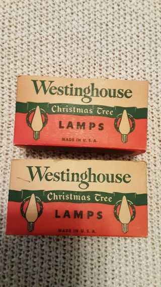 2 Boxes Vintage Westinghouse Christmas Tree Lamps Bulbs C - 6 Red,  Green