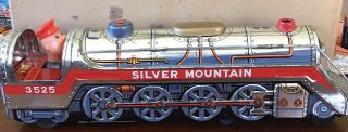 Silver Mountain Express Battery Powered Tin Train Vintage 1960’s 3525 Japan