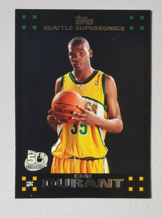 Kevin Durant 2007 Topps Black Rc 112 Jersey Nets,  Sonics,  Thunder