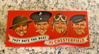 Vintage Ww2 Chesterfield Empty Christmas Cigarette Carton / Gift Pack