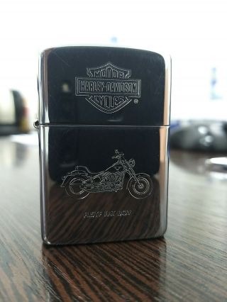 Vintage Zippo Lighter Harley Davidson Flstf Fat Boy Bradford P.  A.  Made In Usa