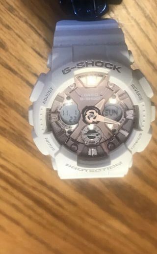 Authentic G - Shock White & Rose Gold Series Shock Resist Wach Gma - S12omf