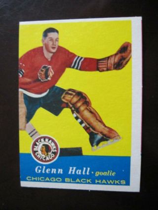 1957 - 58 Topps Glenn Hall 20 Rookie Card
