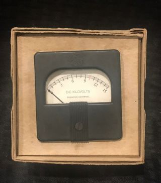 Vintage Nos Ge General Electric Panel Meter Dc Kilovolts Gauge W/box