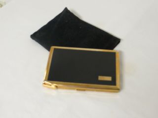 Vintage Colibri Black Enamel Gold Tone Pipe Lighter & Cigarette Case With Sleeve