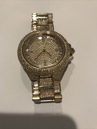 Michael Kors Women’s Camile Gold Tone Pave Crystal Glitz Wrist Watch