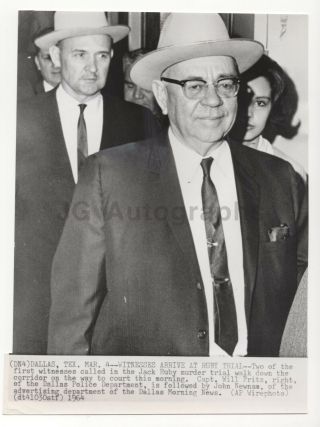 Will Fritz,  Dallas Police At Jack Ruby Murder Trial,  Jkf - Vintage Wire Photo