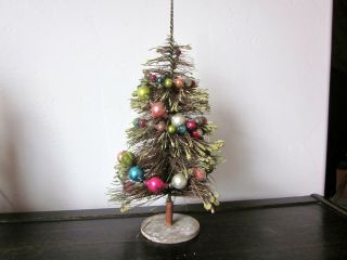 Vintage Bottle Brush Pine Christmastree Mercury Glass Garland 17 Inches Tall