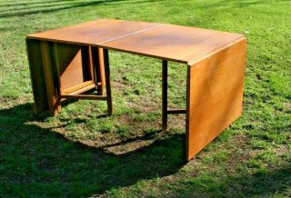 Vintage MCM Danish modern folding Gate Leg dining table bruno mathsson Maria 4