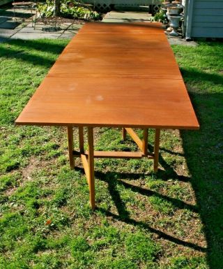 Vintage MCM Danish modern folding Gate Leg dining table bruno mathsson Maria 5