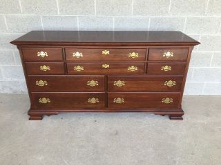 Colonial Furniture Solid Cherry 10 Drawer Chippendale Style Dresser