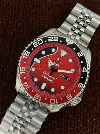 RED SPECIAL BRIAN MAY DIAL MOD SEIKO 7S26 - 0020 SKX007 AUTOMATIC WATCH 706426 2