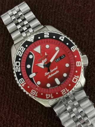 RED SPECIAL BRIAN MAY DIAL MOD SEIKO 7S26 - 0020 SKX007 AUTOMATIC WATCH 706426 3