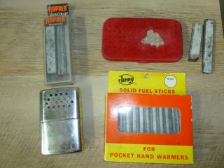 Vintage Hand Warmers And Fuel Sticks Includes All