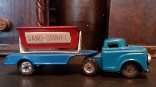 Vintage Tin Toy Sand Gravel Dump Truck Japan