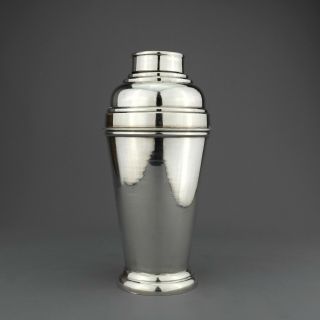 Antique Art Deco Italian Solid Sterling Silver Cocktail Shaker.