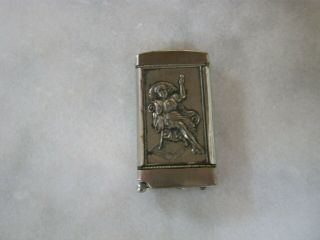 Antique Art Nouveau Match Holder Cigar Cutter Tobacciana Vesta