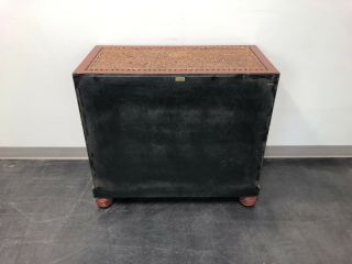 MAITLAND SMITH Tooled Leather & Grass Cloth Bachelor Chest 5