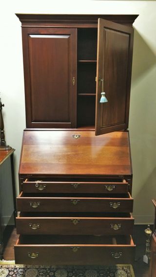 Craftique Solid Mahogany Secretary Desk with Bookcase Top 3
