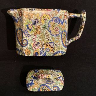 Vintage Wade England Chintz Paisley Small Tea Teapot 3 Cup Capacity 6026