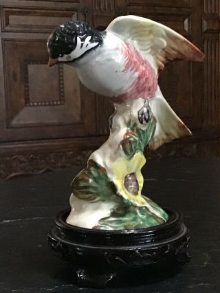 Vintage Beswick Large Porcelain Chickadee Bird On Flower 929
