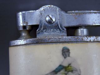 Very rare Omega petrol Lighter with beisbol memorabilia baseball 3