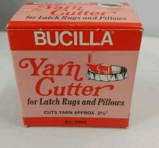 Vintage Bucilla Yarn Cutter For Latch Rugs 2.  5 " Cuts Spare Blades