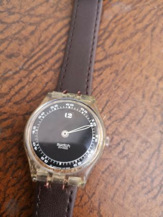 Vintage Swatch Ag 1992 Rotating Dial Quartz Watch With Style Strap