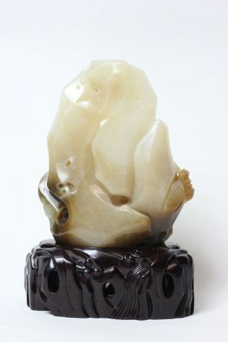 Chinese carved jade mountain boulder scholar stone,  China 2