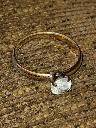 Antique 18k Hge Diamond Solitaire Engagement Ring Vintage