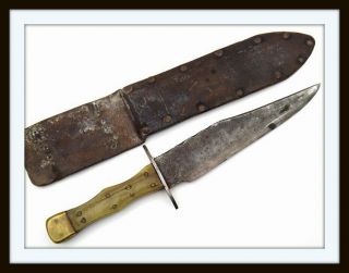 ANTIQUE GOLD RUSH TO AMERICAN CIVIL WAR ID ' ed CONFEDERATE TEXAS BOWIE KNIFE 2
