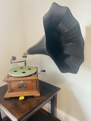 Antique Victor Ii Talking Machine Disc Phonograph Great