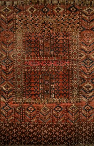 Wonderful Antique Turkmen Ensi Hatchli Rug Thin And Velvety Central Asia N23