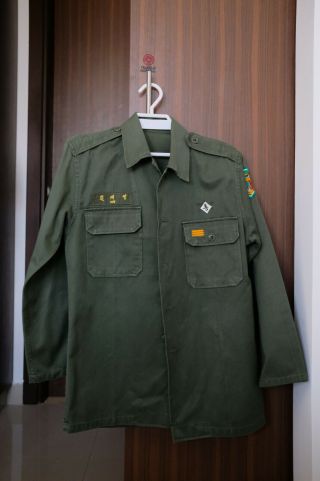 Vintage Rok Korean Army Capitol Division/tiger Division Shirt Vietnam War 1967 S