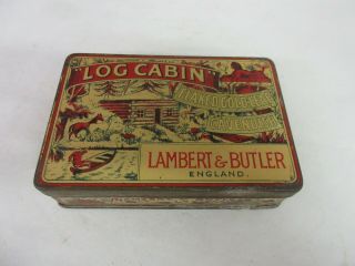Vintage Advertising Log Cabin Flat Tobacco Tin 286 - G