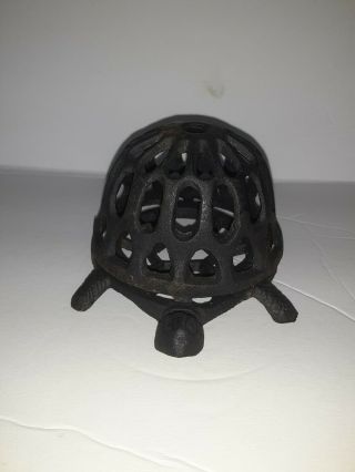 Antique Vintage Cast Iron Turtle String Twine Holder 6 "