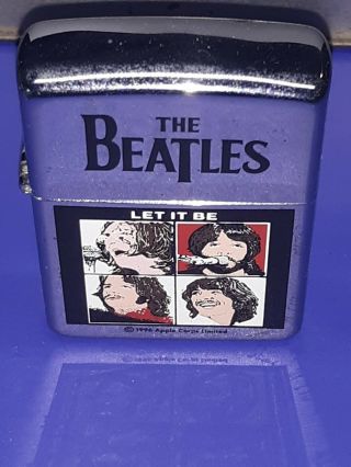 Vintage Zippo The Beatles " Let It Be " Album Cover W/key Ring Set
