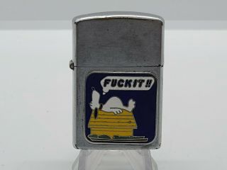 Vintage Vietnam Era " F It " Penguin Lighter Snoopy Enameled Zippo Insert