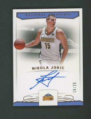 2017 - 18 National Treasures Nikola Jokic Signed Auto 16/25 Nuggets