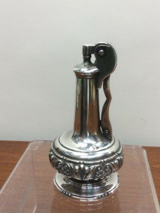 Old Vtg Silver Tone Decorative Ronson Decanter Table Cigarette Lighter