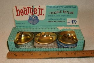 Set Box Set Of 3 Vintage Bean Bag Ashtrays Mcm Antique Frieze