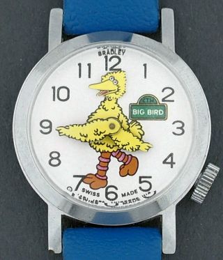 Vintage Bradley Sesame Street Big Bird Moving Nodding Head Character Watch