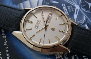 Vintage Seiko King Quartz Day/date 4823 - 8000 Cap Gold Japan Made Watch